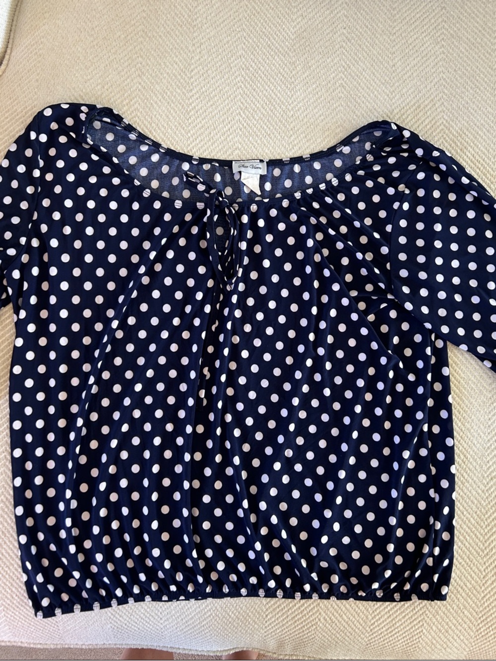 Star Vixen Navy Blue Polka Dot Blouse
